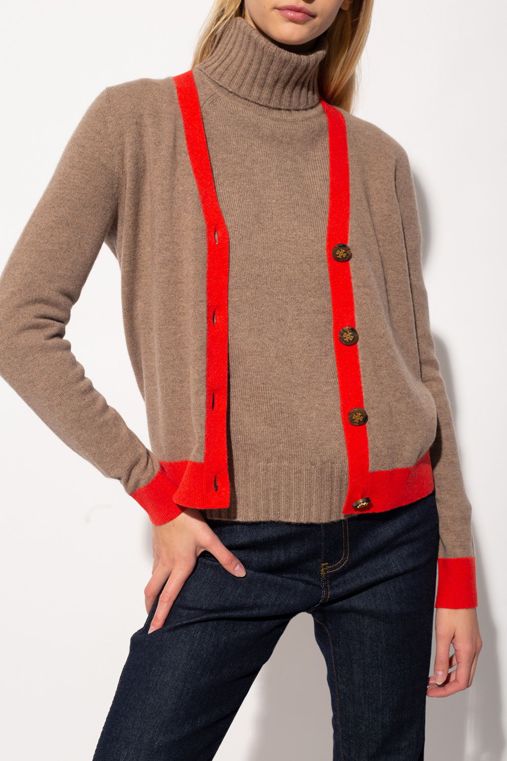 Tory Burch Lightweight pullover Trasy boasts a draped cowl neckline and long sleeves