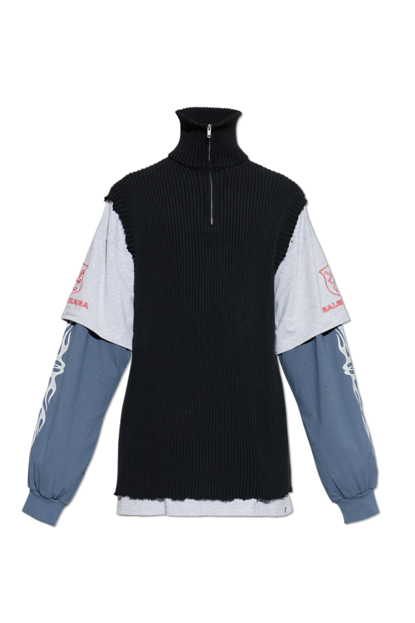 Sweatshirt with combined fabrics od Balenciaga