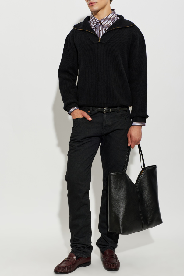 Saint Laurent Wool sweater with stand-up collar