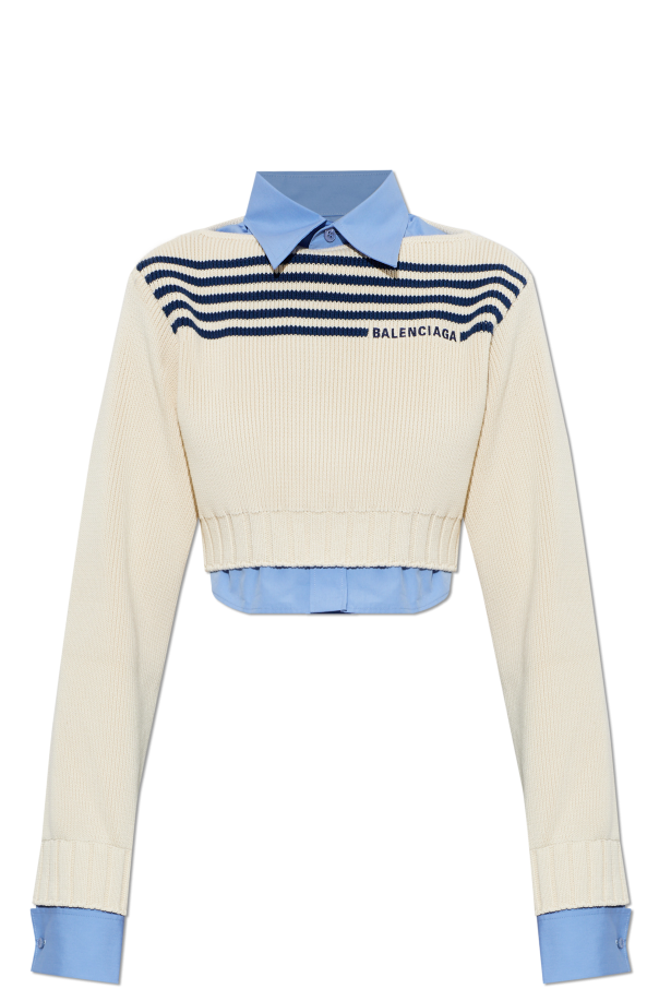 Cropped sweater with logo od Balenciaga