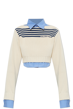Cropped sweater with logo