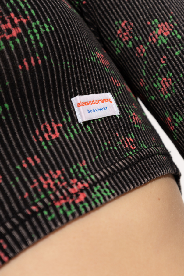 Alexander Wang Top lencero corto con motivo floral