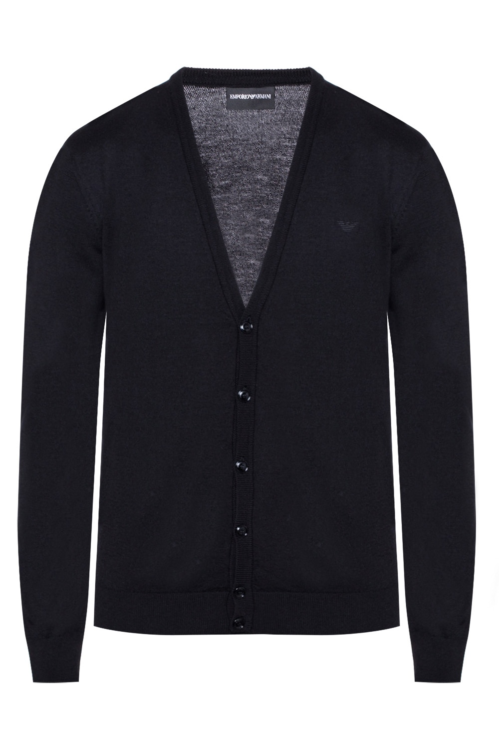 Black Cardigan with an embroidered logo Emporio Armani - Vitkac France