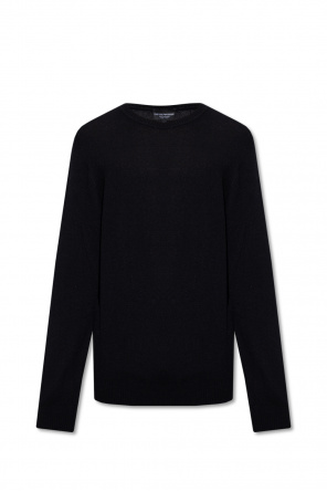 Emporio Armani stripe-embroidered knitted jumper