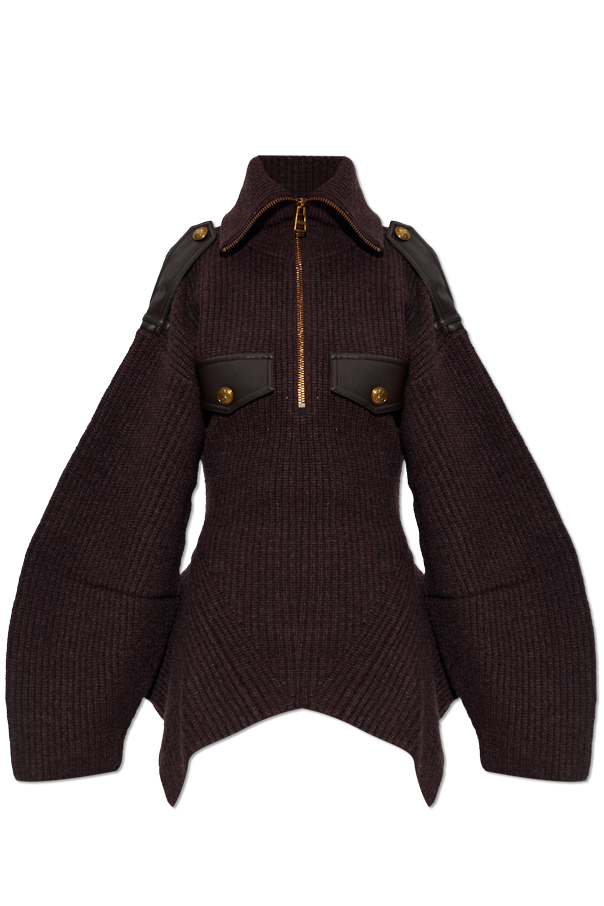 Wool sweater with decorative flaps od Zimmermann