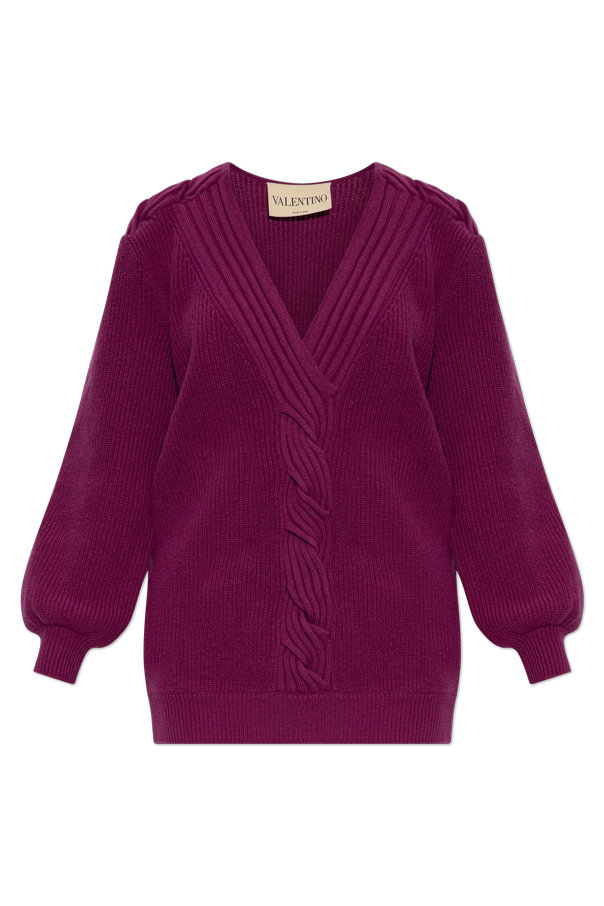 Wool cardigan with a neckline od Valentino Garavani