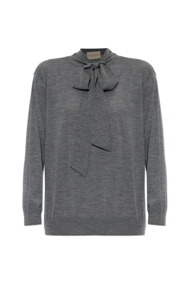 Wool sweater with decorative tie od Valentino Garavani