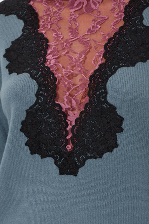 Valentino Garavani Wool sweater with lace insert
