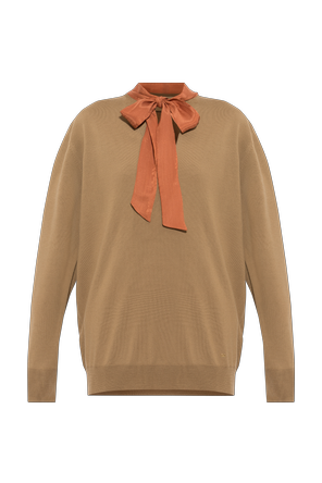Wool sweater with scarf