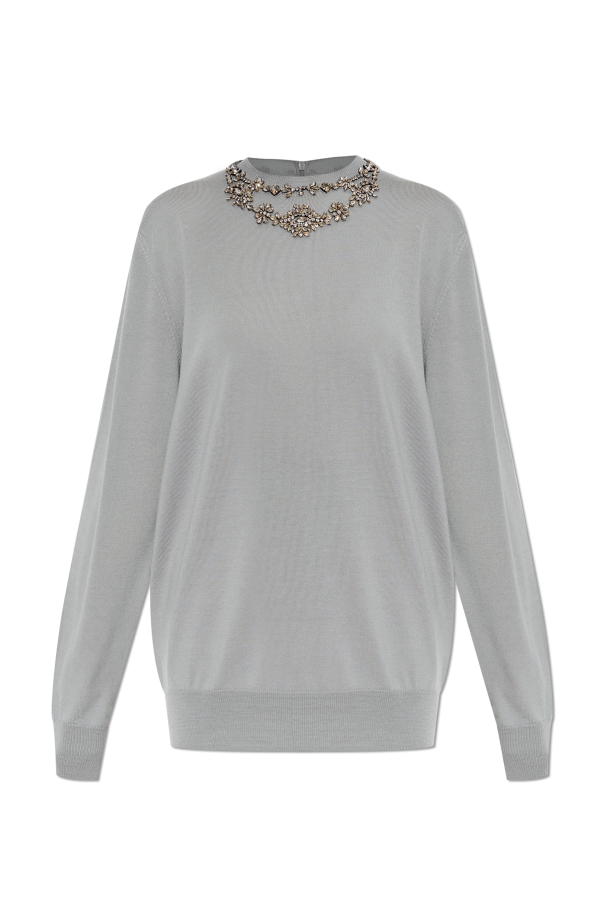 Sweater with sparkling crystals at the neckline od Valentino Garavani