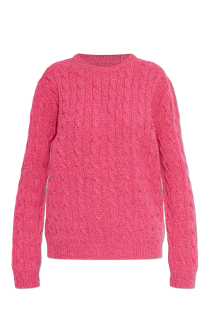 Wool sweater with decorative knit