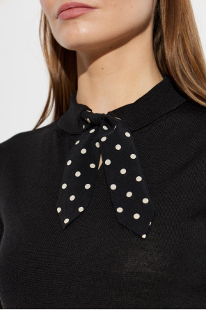 Valentino Garavani Top with decorative tie at the neckline
