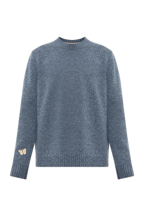 Wool sweater with a crew neck