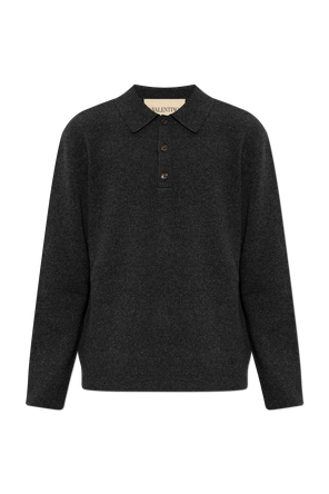 Wool long-sleeve polo