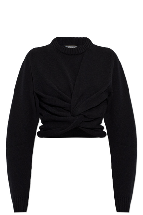 Draped wool sweater
