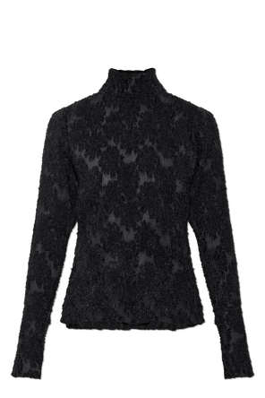 Pleated long-sleeved top