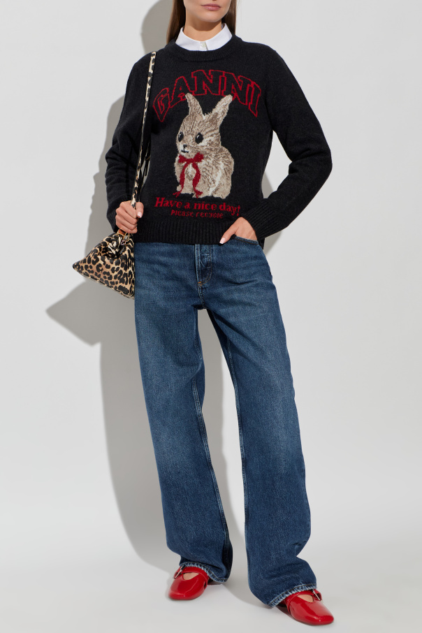 Ganni Wool sweater with logo