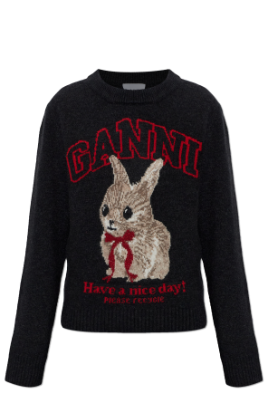 Wool sweater with logo