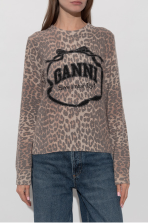 Ganni Pullover mit Animal-Print