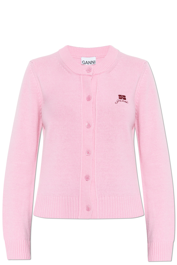 Cardigan with embroidered logo od Ganni