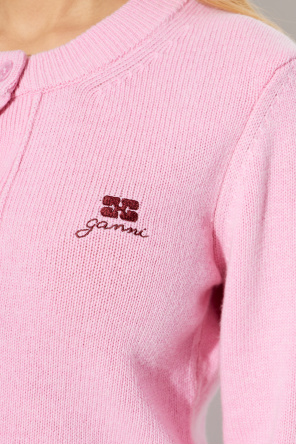 Ganni Cardigan with embroidered logo
