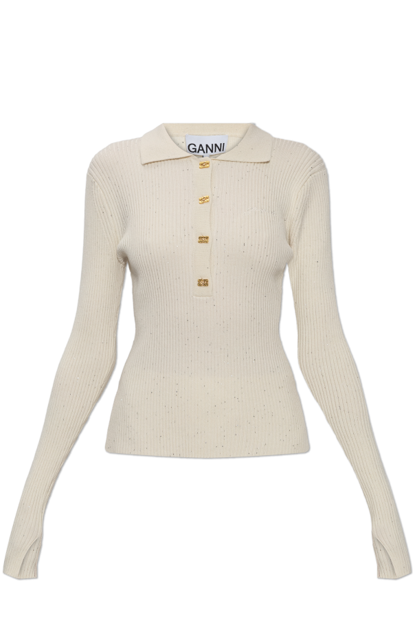 Top with shimmering sequins od Ganni