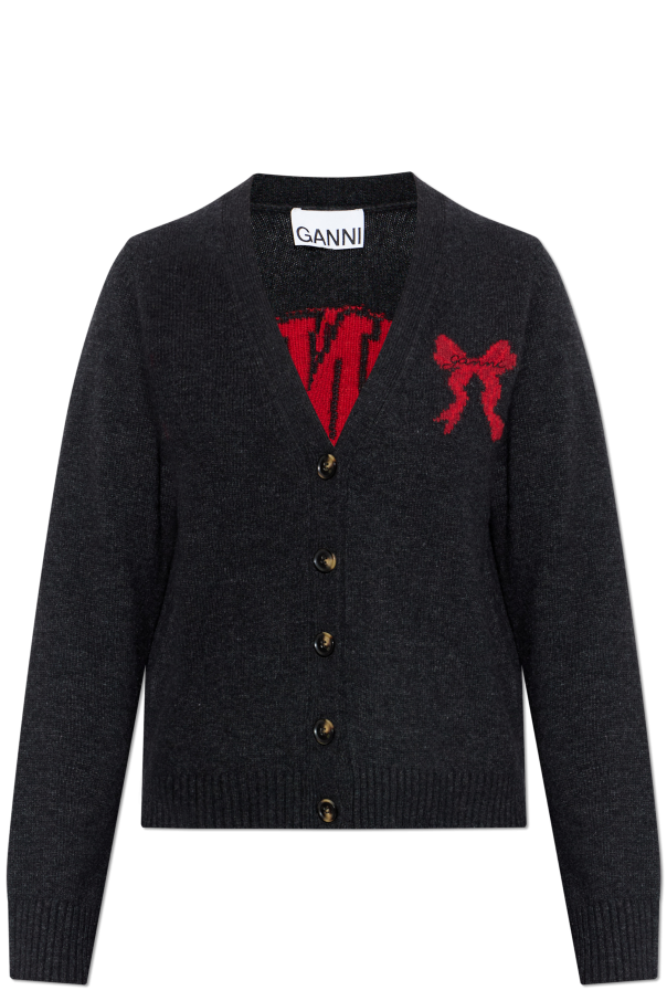 Cardigan with logo od Ganni
