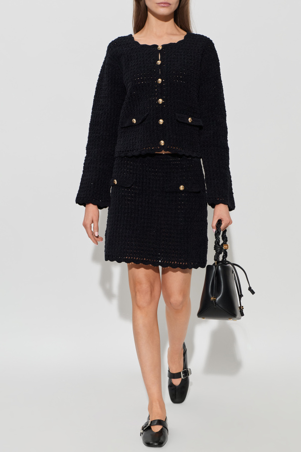 Ganni Cardigan mit dekorativen Pattentaschen