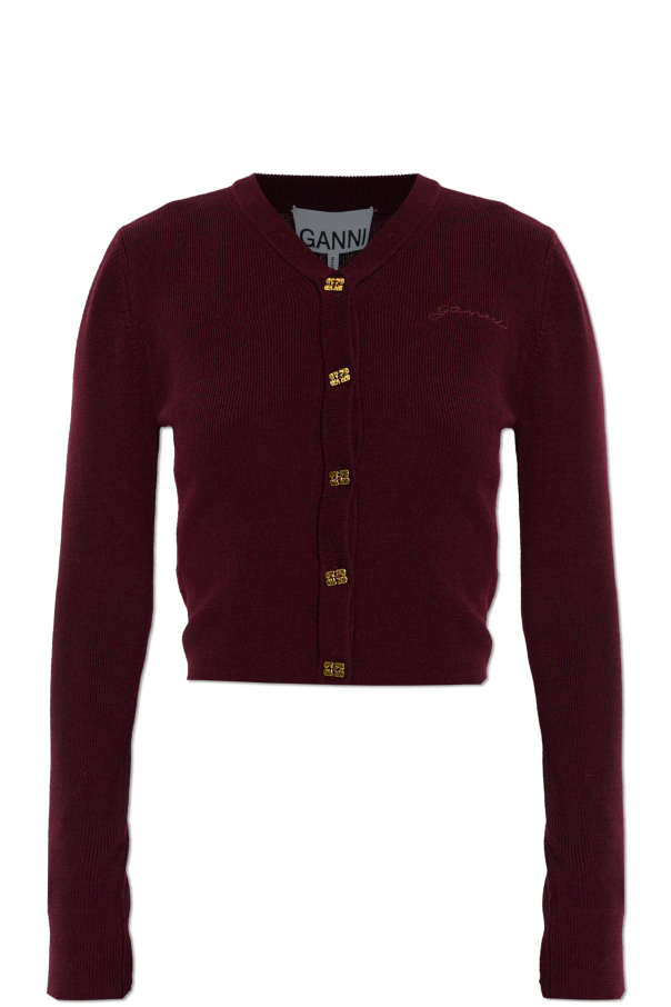 Wool cardigan with a fitted cut od Ganni