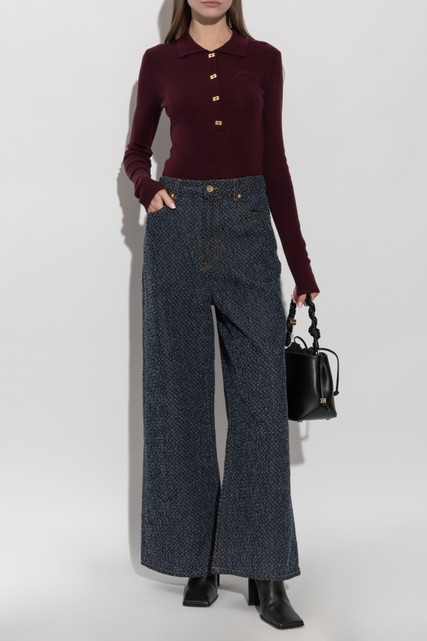 Ganni Top z wyszytym logo