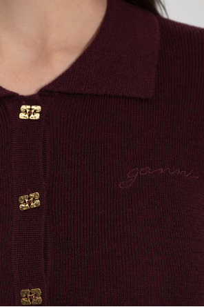 Ganni Top z wyszytym logo