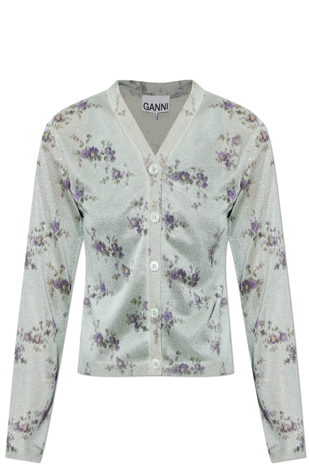 Cardigan with a floral motif od Ganni