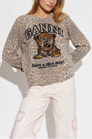 Ganni Sweter z logo