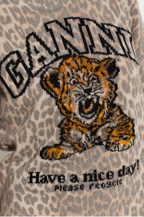 Ganni Sweter z logo