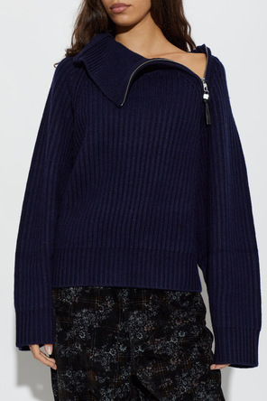 Ganni Wool Sweater with Zippers