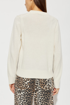 Ganni Sweater with a colorful pattern and logo