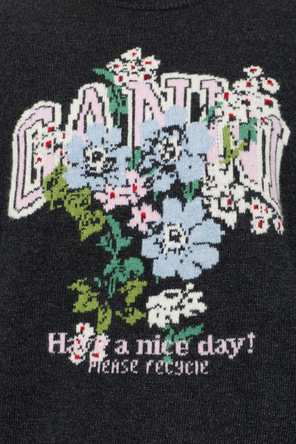 Ganni Sweater with colorful pattern and logo