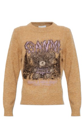 Pullover mit buntem Muster und Logo