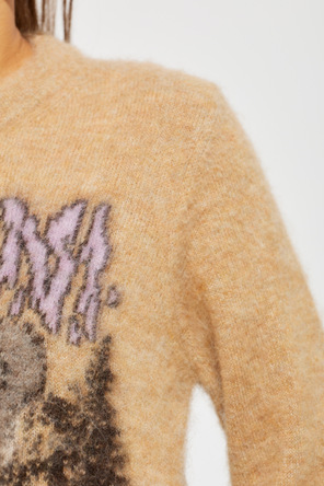 Ganni Sweater with a colorful pattern and logo
