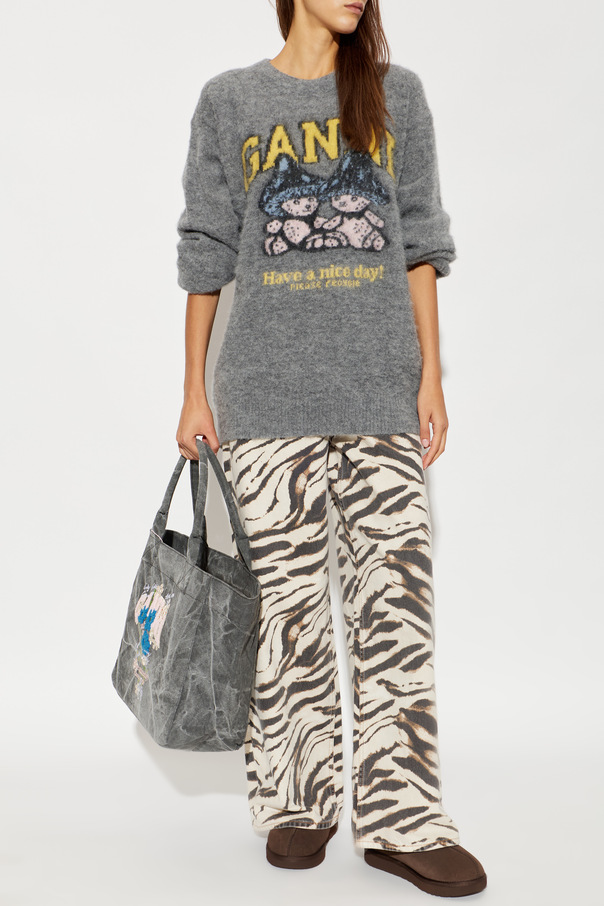 Ganni Oversize-Pullover mit Logo