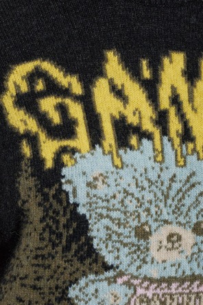 Ganni Sweater with colorful pattern and logo
