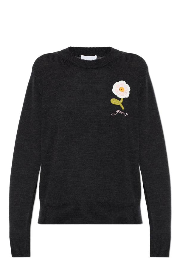 Wool sweater with embroidery od Ganni