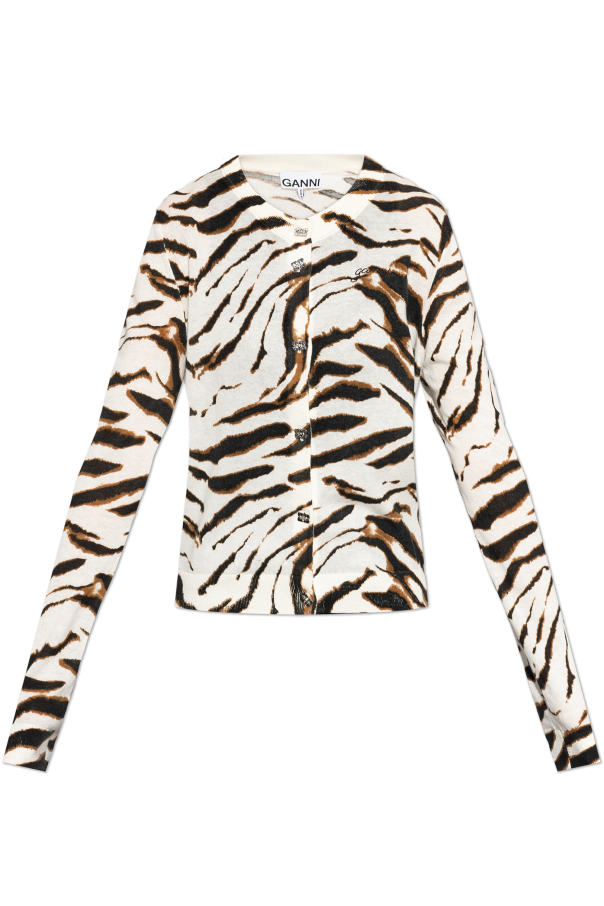 Cardigan with animal motif od Ganni