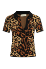 Blumarine BROWN Animal Print Polo