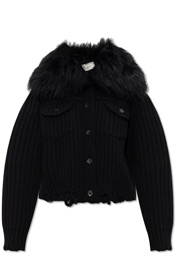 Cardigan with fur insert od Blumarine