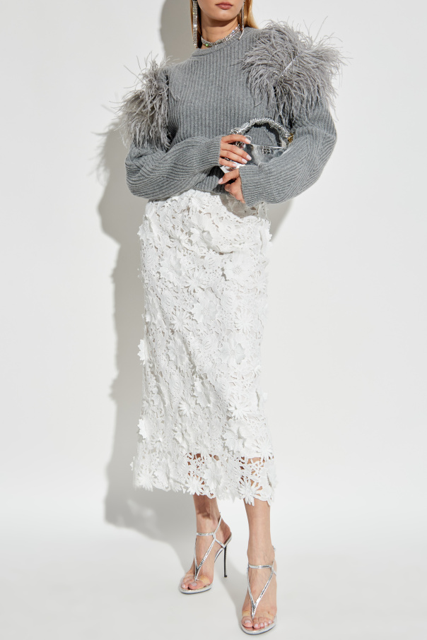 Blumarine Sweater with ostrich feathers