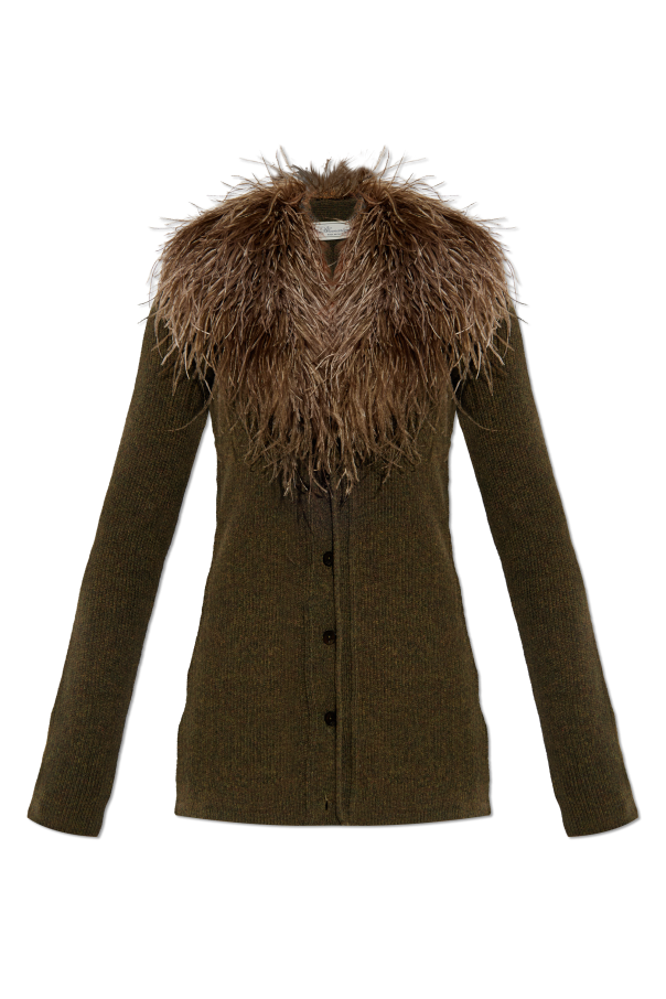 Cardigan with ostrich feathers od Blumarine