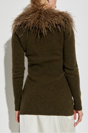 Blumarine Cardigan with ostrich feathers