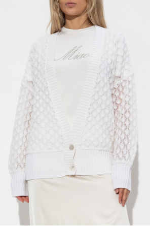 Blumarine Cardigan mit Mohair-Besatz