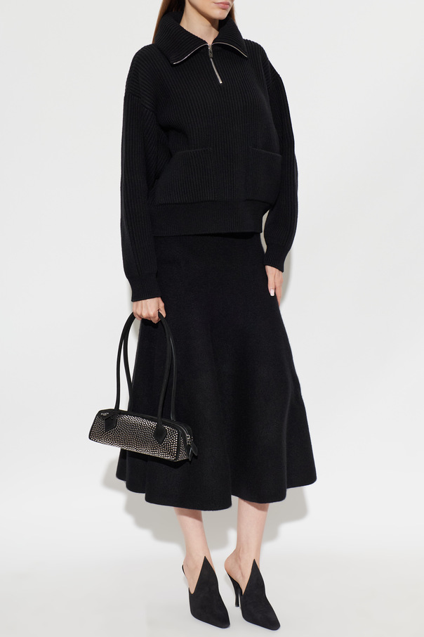 Alaïa Wełniany sweter z kieszeniami